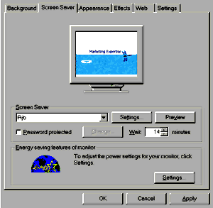 Powerpoint screensavers use the normal windows dialogues and menus